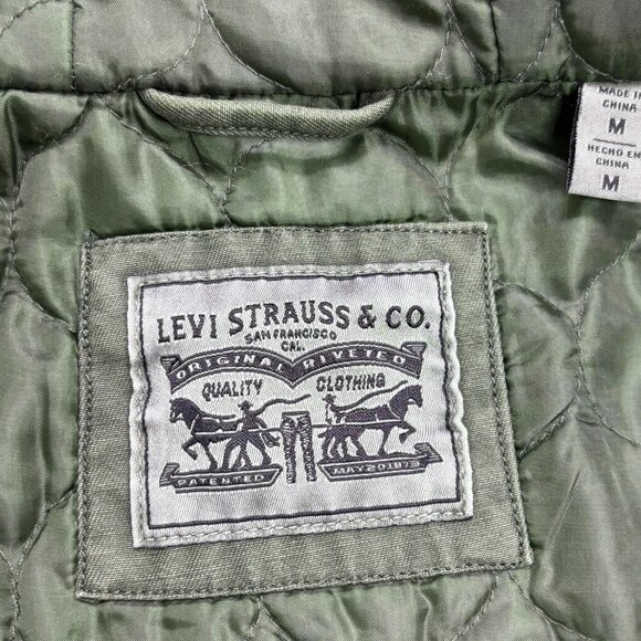 Levi's Army Green Quilted Hooded Military Utility Field Jacket - Picture 2 of 11